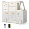Beige Grey Kids Toy Organizer Bus With Drawers Whiteboard Storage Cabinet